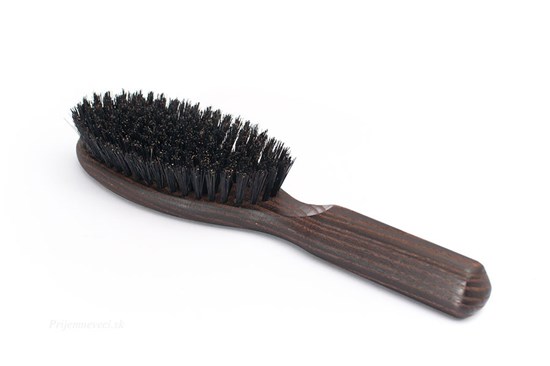 drevená kefa na vlasy diviačie štetiny termodrevo drevena drevo diviak polodlhé polohusté kučeravé vlasy vlasov dlhé husté 