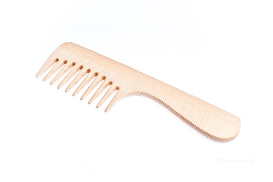 drevený hrebeň s rúčkou rozčesávanie vlasy vlasov hlava drevo zaoblené
