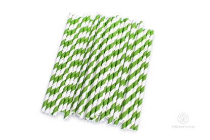 Obrázok pre výrobcu Papierová slamka - zelená (600 ks)