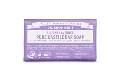Dr. Bronner´s kastilske mydlo prírodne bez vône vôňa detská pokožka citlivá koža umývanie telo vlasy tvár univerzálne tuhé levanduľa svieže biologicky odbúrateľné