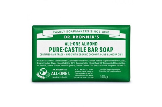 Dr. Bronner´s kastilske mydlo prírodne bez vône vôňa detská pokožka citlivá koža umývanie telo vlasy tvár univerzálne tuhé eukalyptus svieže biologicky odbúrateľné mandľové