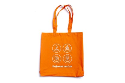 Príjemná plátená taška - oranžová