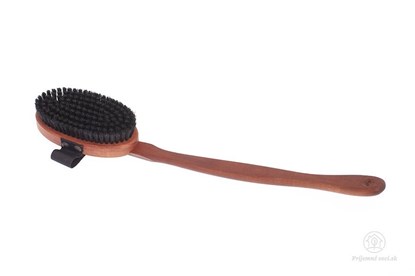 Obrázok pre výrobcu Hrušková masážna kefa s rúčkou - čierne štetiny