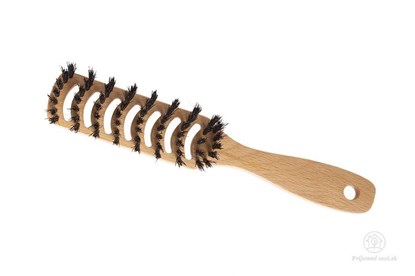 čistenie česanie drevená kefa na vlasy diviačími štetinami vent diviačie štetiny drevo drevená 