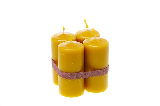 Sviečky z včelieho vosku - valec malý (4ks)