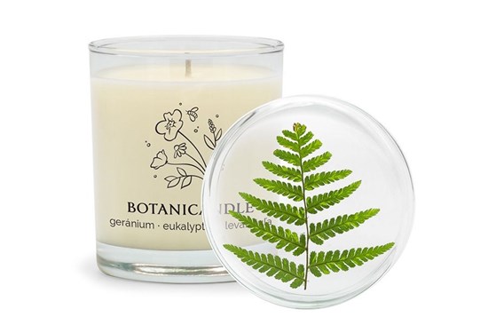 Sójová sviečka Botanicandle - veľká - geránium, eukalyptus, levanduľa