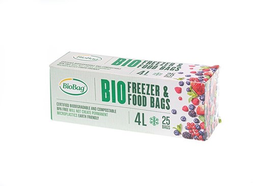 Kompostovateľné vrecká na mrazenie potravín BioBag - 4l - 25ks