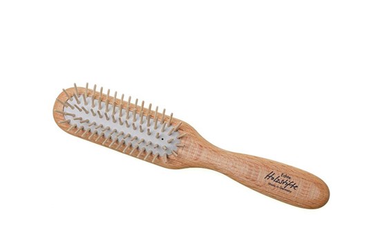 Buková pneu kefa na vlasy s drevenými ostňami - 5-radová
