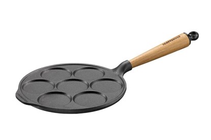 Obrázok pre výrobcu Liatinová panvica na lievance s dubovou rúčkou - 23 cm