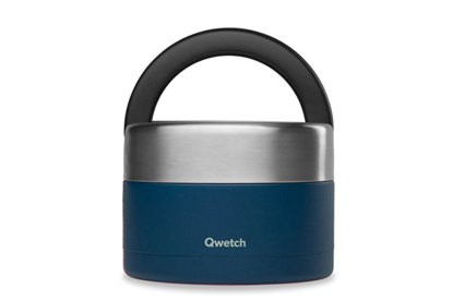 Obrázok pre výrobcu Okrúhly nerezový termoobedár Qwetch - 650ml - modrý