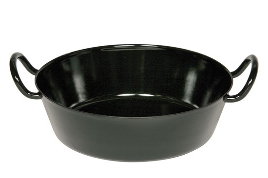 Smaltovaná panvica na rezne - 30cm - čierna