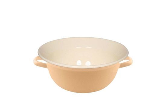 Smaltovaná miska s uchami - 14cm - žltá