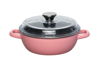 Obrázok pre výrobcu Smaltovaná panvica so sklenenou pokrievkou - 20cm - rôzne farby