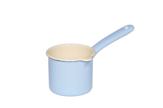 Smaltovaná kanvička na mlieko - 0,5l - bledomodrá