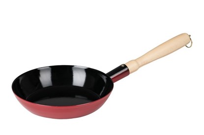 Obrázok pre výrobcu Smaltovaná panvica s drevenou rúčkou - 26cm - rôzne farby