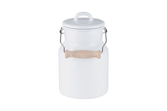 Smaltovaná kanvica na mlieko - 1,5l - biela
