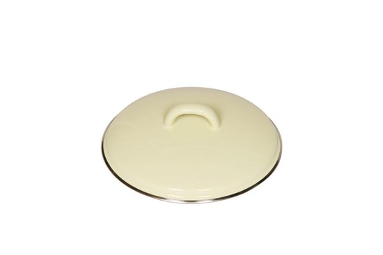 Smaltovaná pokrievka - 16 cm - bledožltá