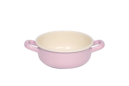Obrázok pre výrobcu Smaltovaná miska s uchami - 14 cm - ružová