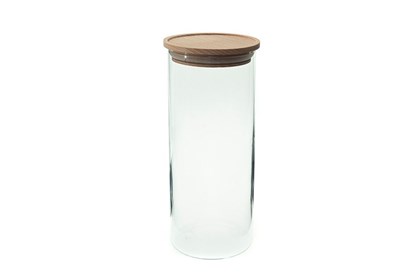 Obrázok pre výrobcu Sklenená dóza na potraviny Simax s dreveným vekom - 1,4l