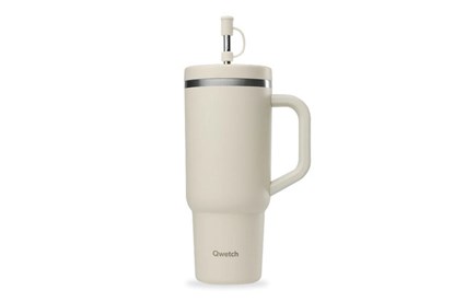 Obrázok pre výrobcu Veľký termo pohár Qwetch so slamkou a rukoväťou - 900ml 