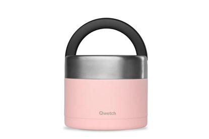 Obrázok pre výrobcu Okrúhly nerezový termo obedár Qwetch - 850 ml - pastelový ružový