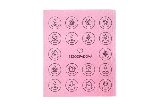 Kompostovateľná hubka - bezodpadová ružová