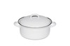 Smaltovaný kastról s pokrievkou - 0,5 l - biely